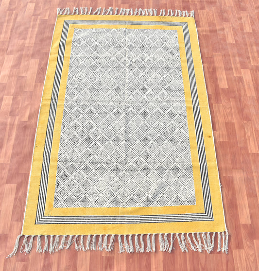 4x6 Feet Indian Cotton Rug Bohemian Kilim Rug Navajo Rug Cotton Kilim Rug Outdoor Patio Rug Custom Size Rug