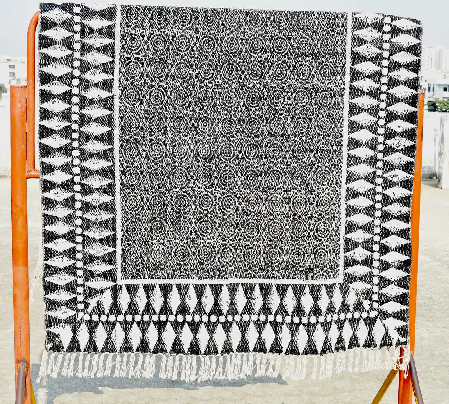 Hand block print rug Dhurrie rug Custom size rug Navajo rug Boho rug Patio rug Hallway rug Stair runner rug Rug for living room