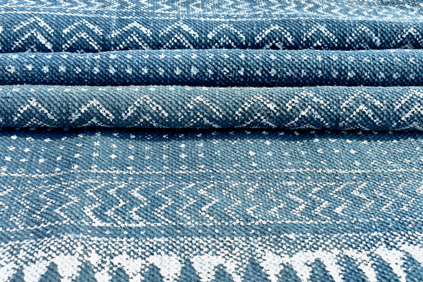 4x10 feet rug, Indigo blue rug Cotton runner rug Handmade rug Stair runner Kitchen rug Entrance area rug