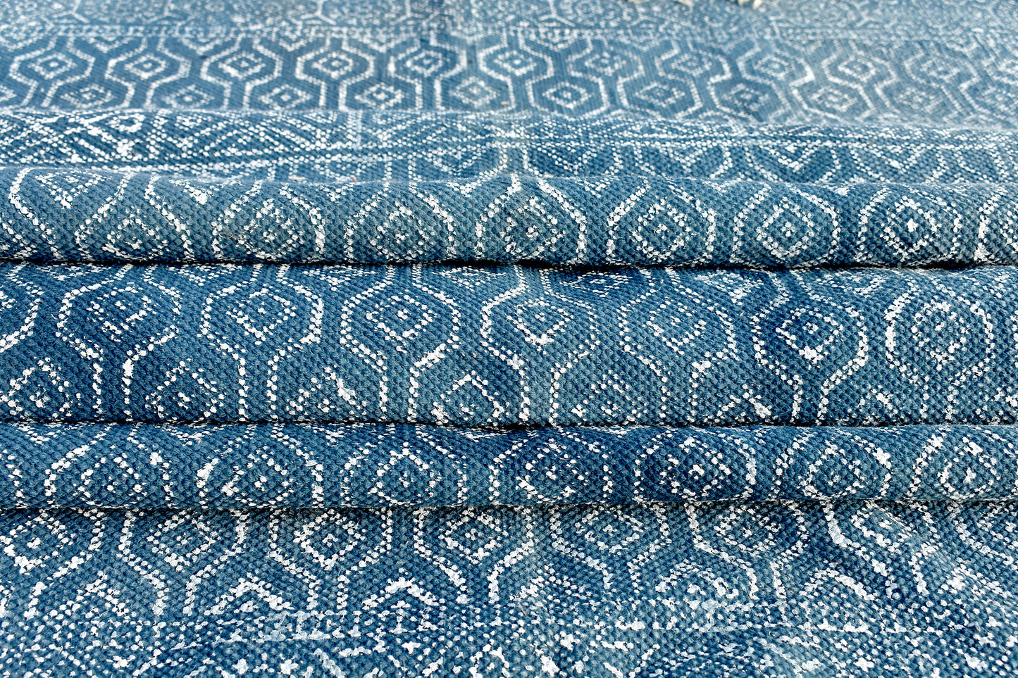 4x5 Feet Small Turkish Rug Handmade Cotton Dhurrie Rug Block Print rug Kitchen Rug Yoga Mat Indigo Blue Color Rug Anatolian Rug tribal rug