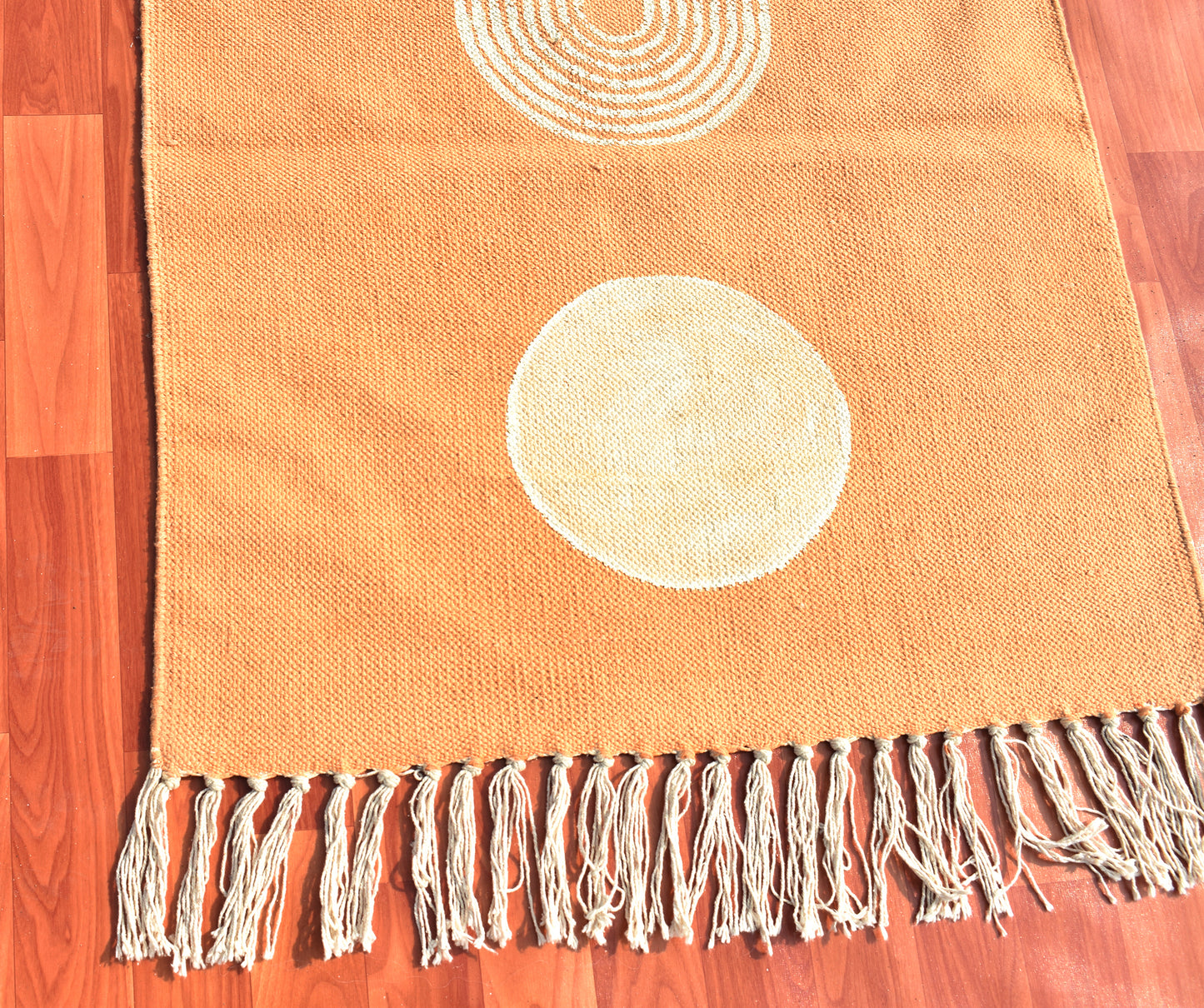 Handmade rug Block Print rug Dhurrie rug Orange rug Rug for bedroom Indoor rug Outdoor rug Navajo rug Runner rug Stair rug Yoga mat Area rug