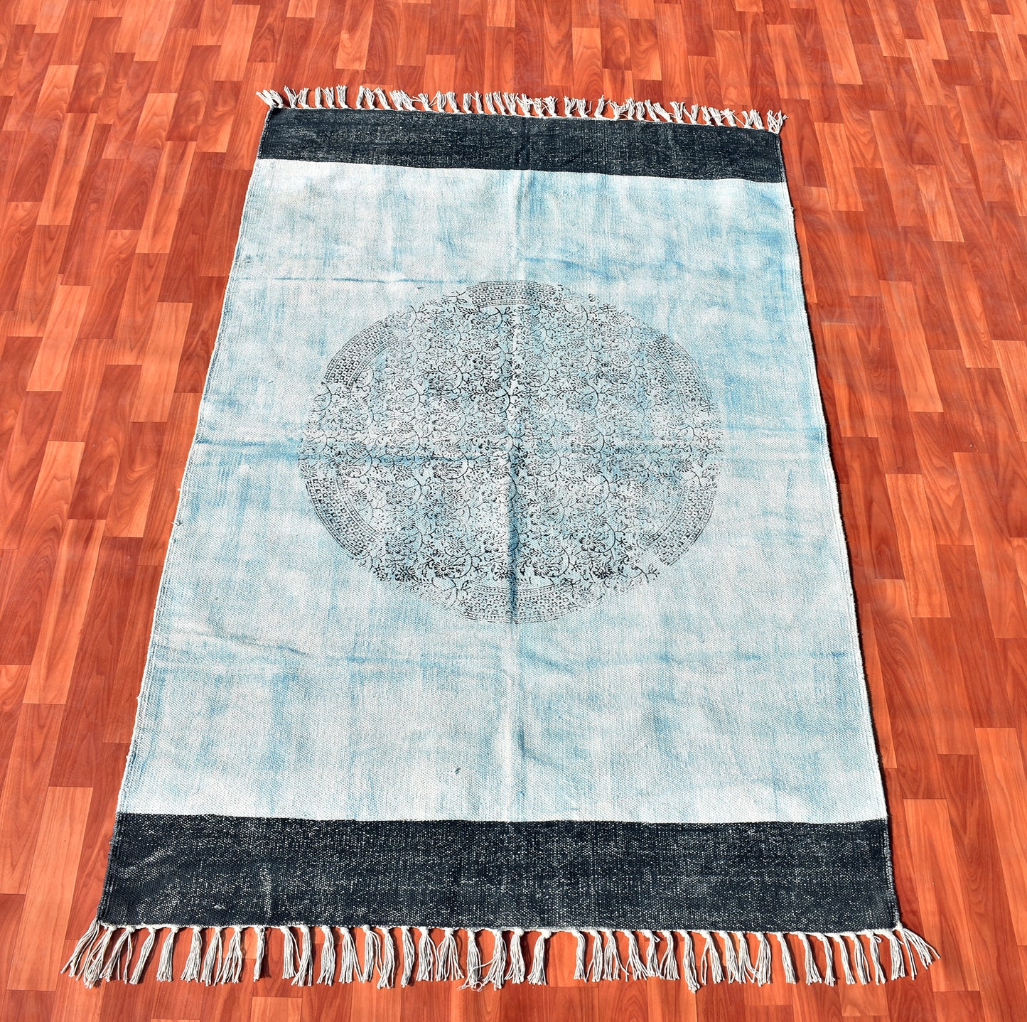 10x14 feet Cotton area rug Sky blue rug Handmade rug Kitchen rug Custom rug Dining room rug Outdoor rug Large rug Bedroom area rug