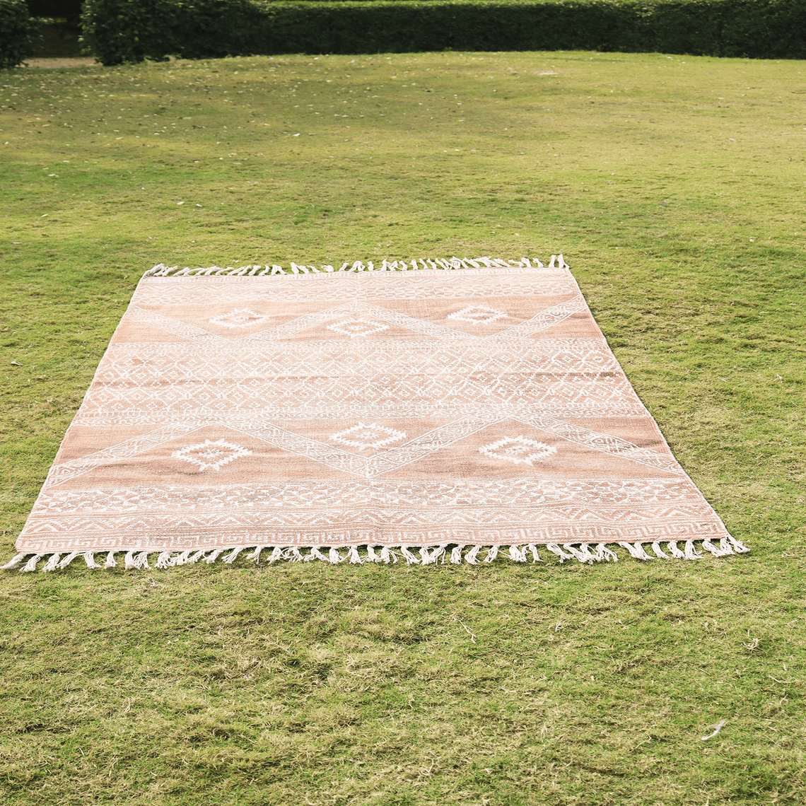 Natural Handmade Rug Block Printed Luxury Hotel Rug, Kitchen Rug, Large Area Rug, Farm House Rug 5x8 Feet