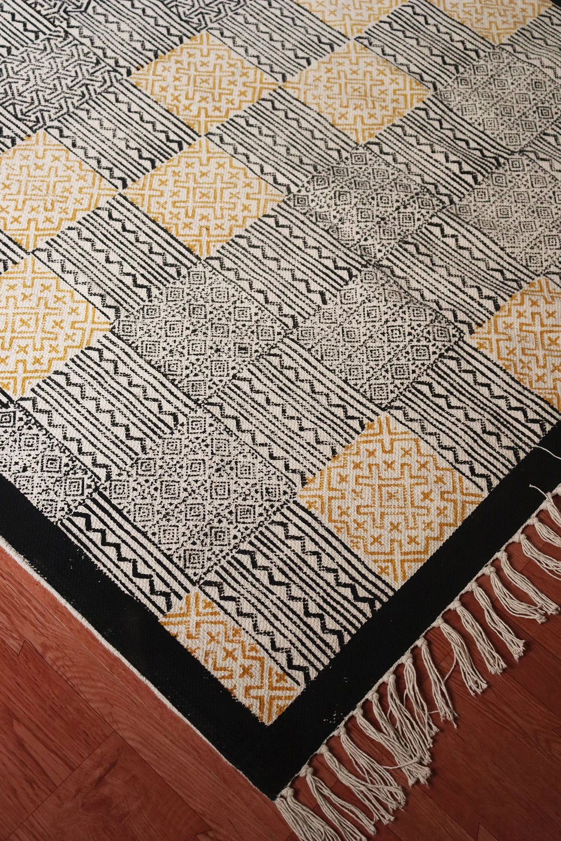 8x10 feet Indian cotton rug Handmade cotton rug Block print rug Nursery rug Large area rug Entryway rug Vintage area rug Custom area rug