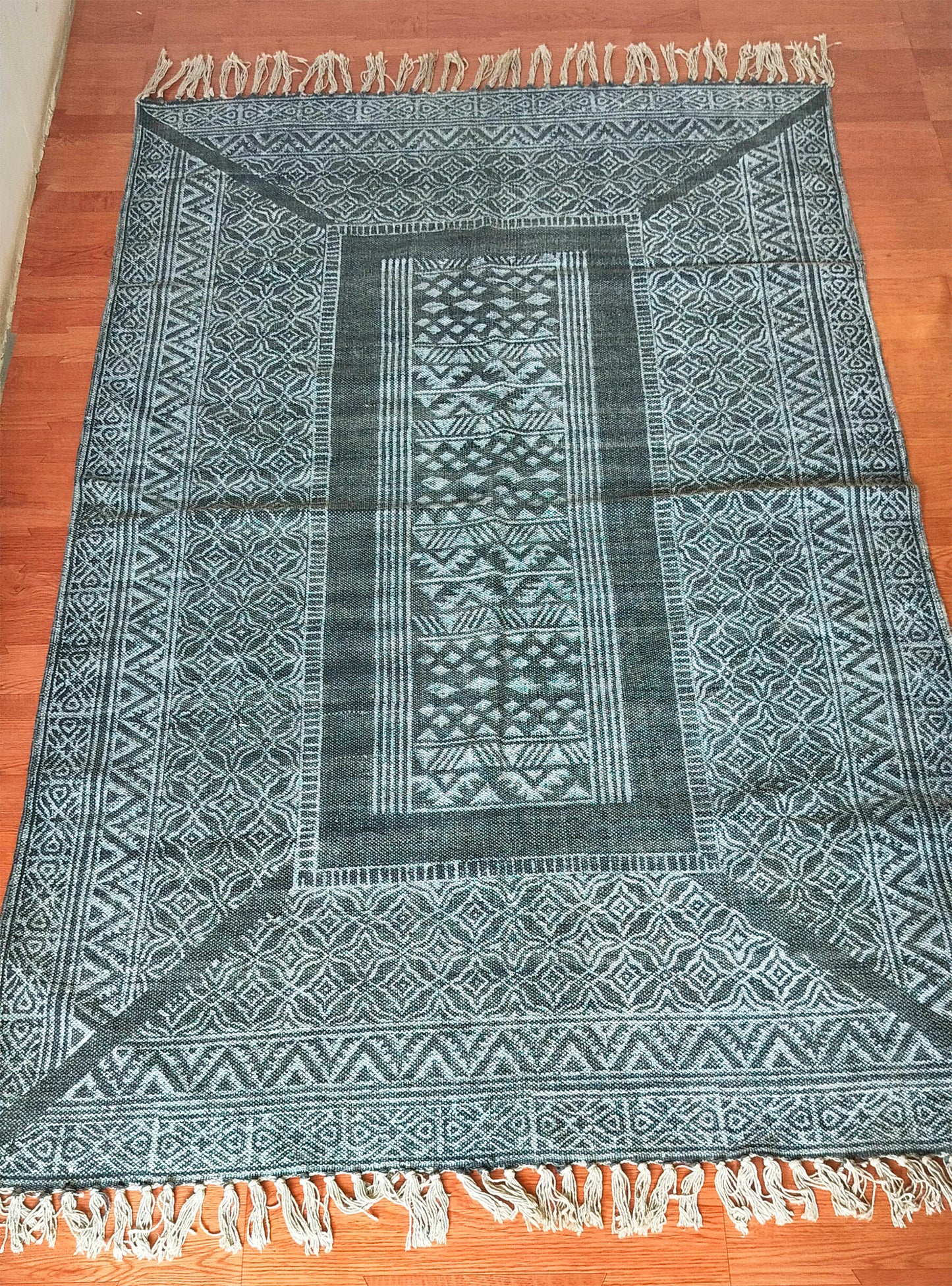 5x5 6x6 8x8 Feet Square rug Block print rug Indoor rug Bedroom rug Outdoor rug Boho rug Dhurrie rug Yoga mat Kitchen rug Area rug