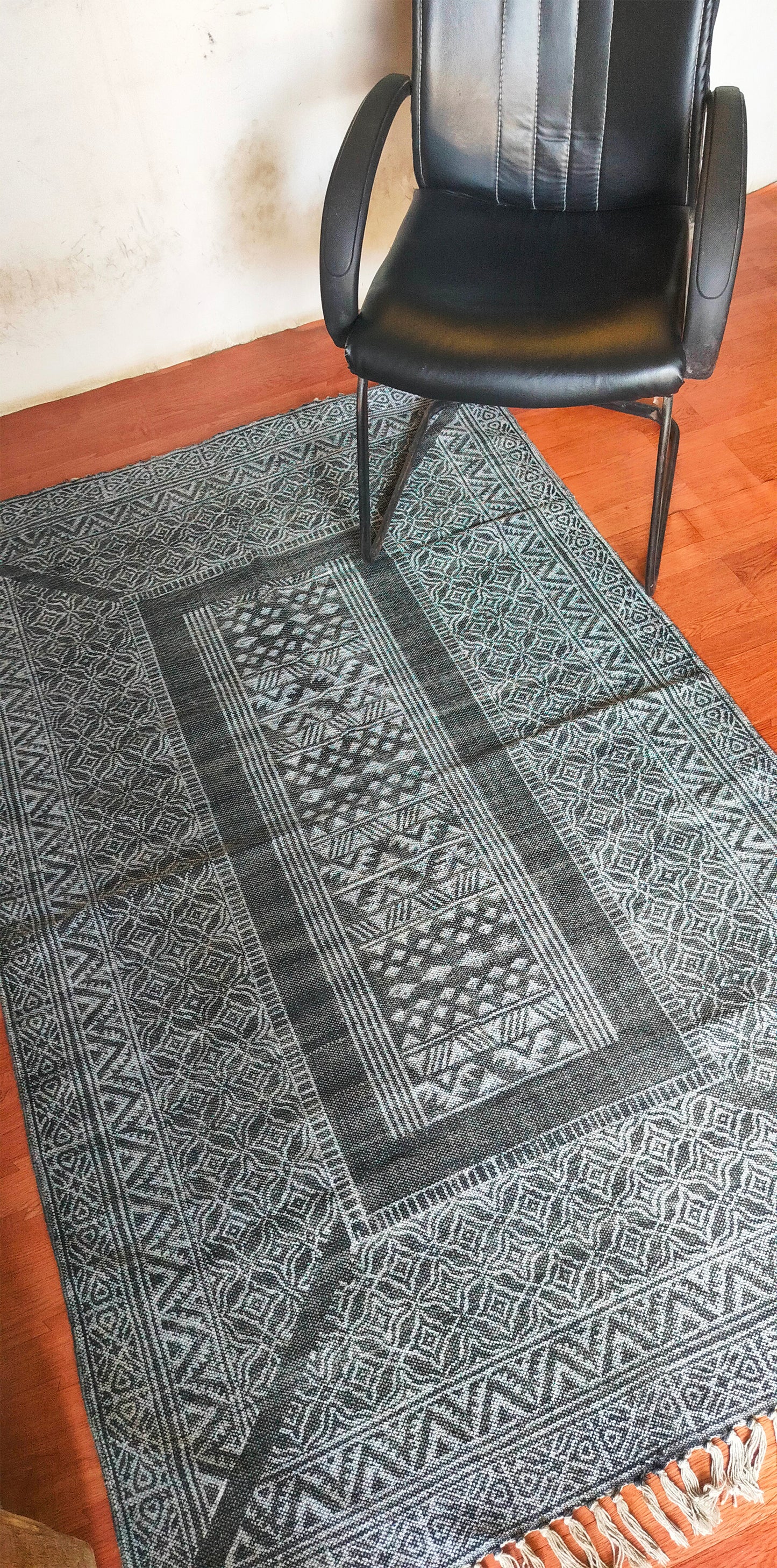 10x14 Feet Hand Block Printed Area Rug Handmade Cotton Rug Indoor/Outdoor Rug Patio Rug Bedroom Rugs Dhurrie Rug Gift To Dad Flat Weave Rug