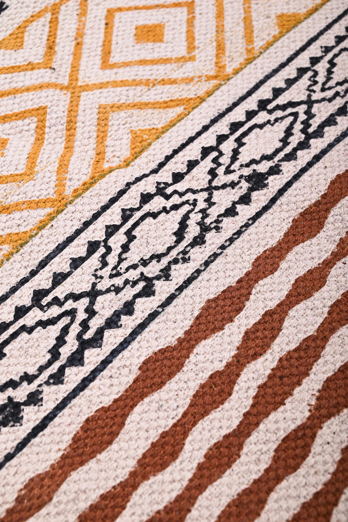 10x14 Feet Large Cotton Rug Geometric Rug Handwoven Rug Block Printed Rug, Rug By Living Room Bohemian Rug Large Turkish Rug Oushak Rug