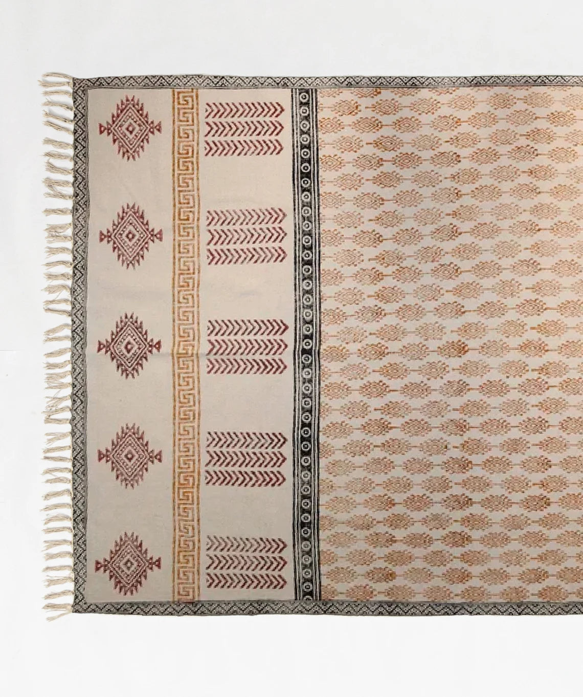 8x10 Feet Handmade Cotton Area Rug 8x10 Feet Floor Rugs Handwoven Dhurrie Bohemian Flatweave Kilims Dinning Room Rug