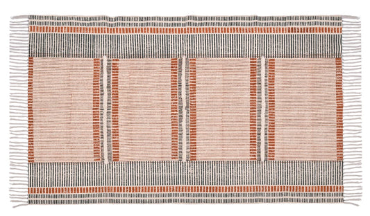 Modern Designer Handmade Dhurrie Rug Cotton Rug Custom Size Rug Block Print Rug Bedroom Rug Living Area Rug 4x6 Feet